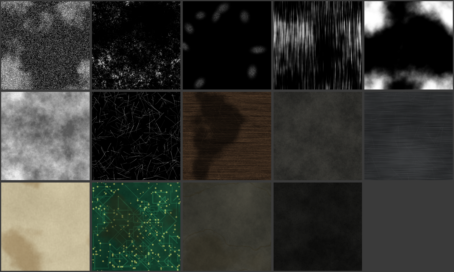DEADSTOCK — development texture sheet showing worn-bench and PCB surface materials